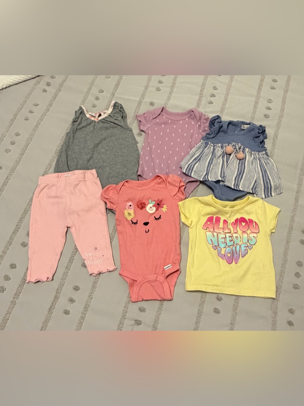 Mixed Baby Girls Clothing Set - Yellow, Pink, Coral, Gray, Purple, Blue